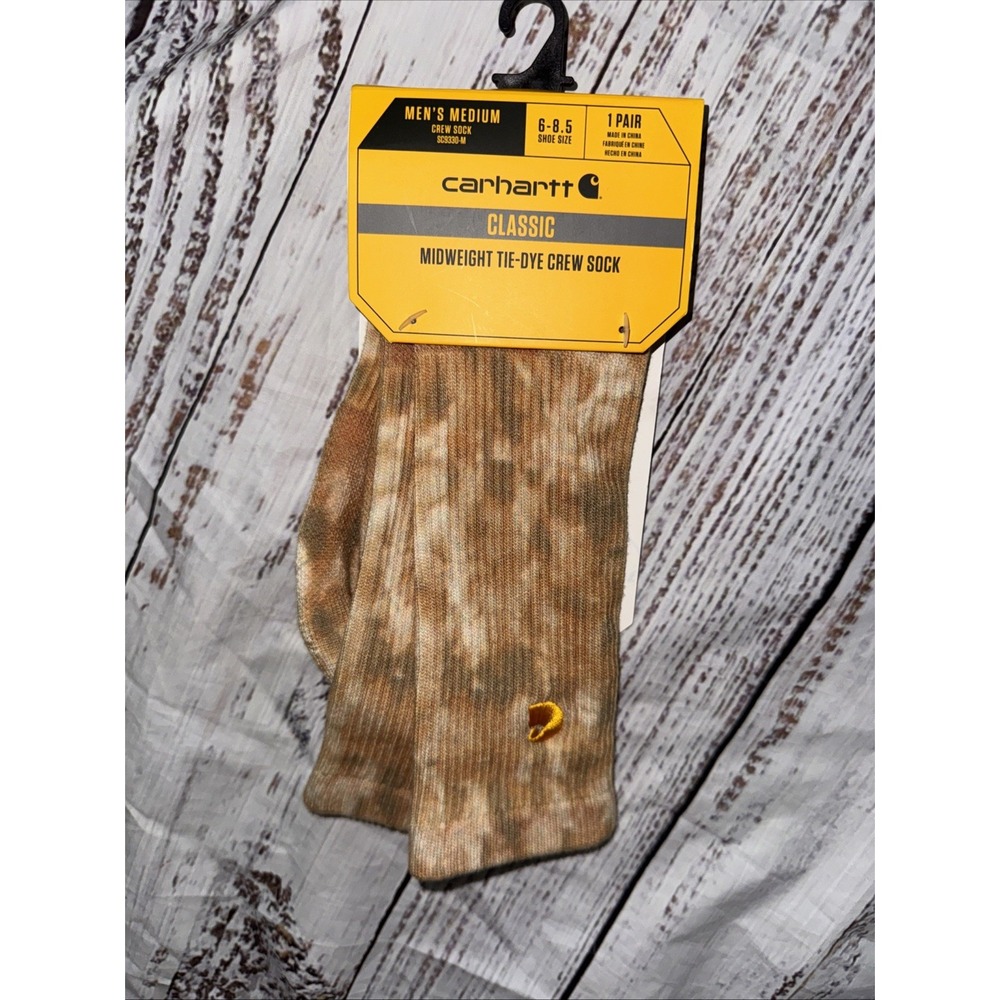 CARHARTT MENS SIZE 6-8.5 MEDIUM CLASSIC MIDWEIGHT TIE-DYE CREW SOCKS